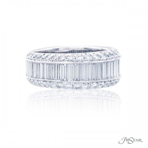 JB Star Wedding Band 37 Baguette and 58 Round Diamond Pave
